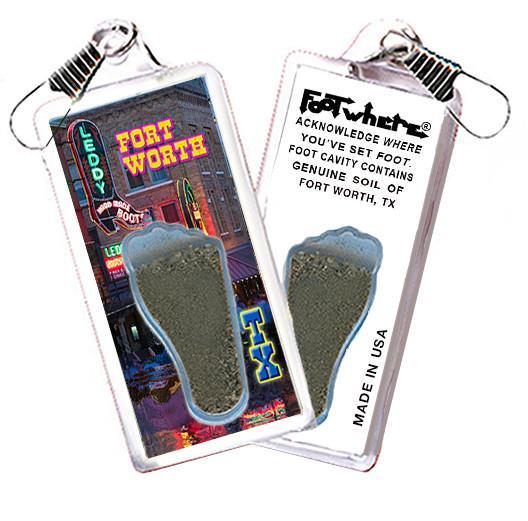 Fort Worth FootWhere® Souvenir Zipper-Pull. Made in USA.-FootWhere® Souvenirs