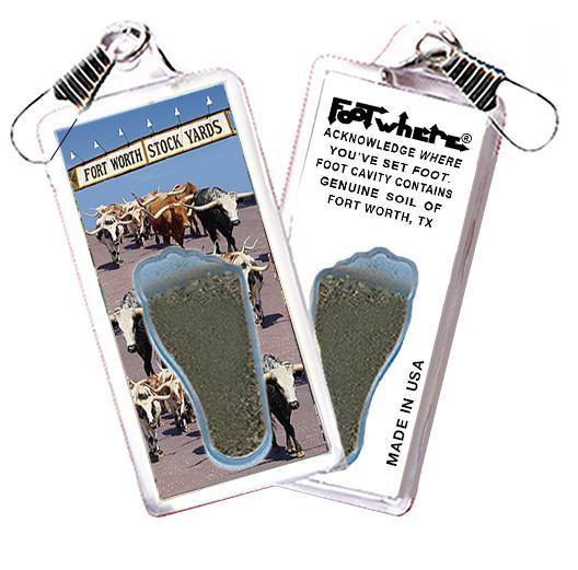 Fort Worth FootWhere® Souvenir Zipper-Pull. Made in USA.-FootWhere® Souvenirs