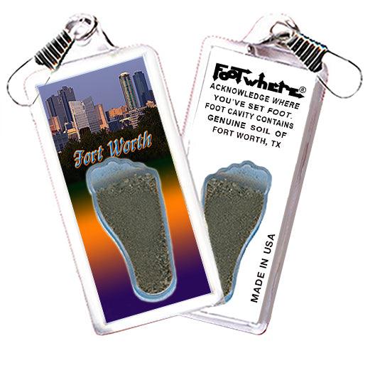 Fort Worth FootWhere® Souvenir Zipper-Pulls. 6 Piece Set. Made in USA-FootWhere® Souvenirs