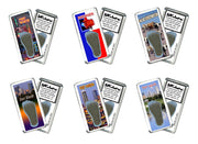 Fort Worth FootWhere® Souvenir Fridge Magnets. 6 Piece Set. Made in USA-FootWhere® Souvenirs