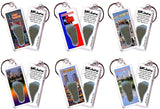 Fort Worth FootWhere® Souvenir Keychains. 6 Piece Set. Made in USA-FootWhere® Souvenirs