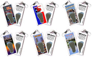 Fort Worth FootWhere® Souvenir Zipper-Pulls. 6 Piece Set. Made in USA-FootWhere® Souvenirs