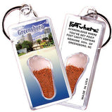 Greensboro FootWhere® Souvenir Keychains. 6 Piece Set. Made in USA-FootWhere® Souvenirs