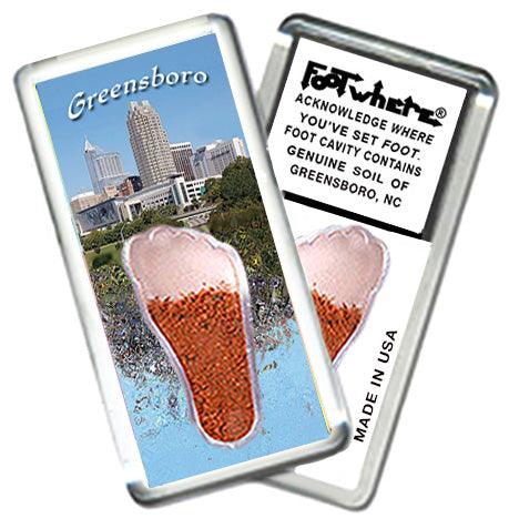 Greensboro FootWhere® Souvenir Fridge Magnet. Made in USA-FootWhere® Souvenirs