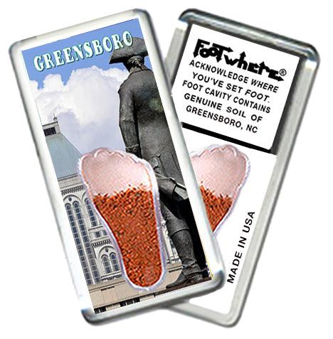 Greensboro FootWhere® Souvenir Fridge Magnet. Made in USA-FootWhere® Souvenirs