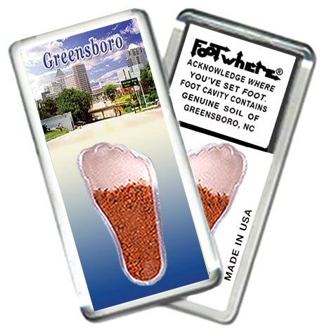 Greensboro FootWhere® Souvenir Fridge Magnet. Made in USA-FootWhere® Souvenirs