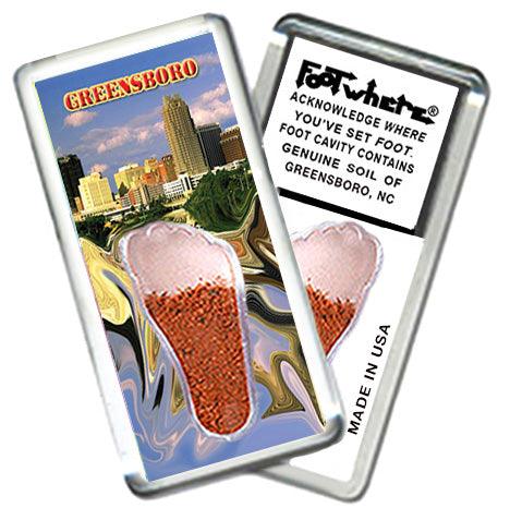Greensboro FootWhere® Souvenir Fridge Magnet. Made in USA-FootWhere® Souvenirs