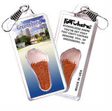 Greensboro, NC FootWhere® Souvenir Zipper-Pull. Made in USA-FootWhere® Souvenirs
