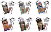 Gainesville FootWhere® Souvenir Zipper-Pulls. 6 Piece Set. Made in USA-FootWhere® Souvenirs