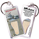Galveston FootWhere® Souvenir Keychains. 6 Piece Set. Made in USA-FootWhere® Souvenirs