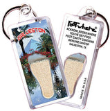 Galveston FootWhere® Souvenir Keychains. 6 Piece Set. Made in USA-FootWhere® Souvenirs