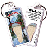 Galveston FootWhere® Souvenir Keychain. Made in USA-FootWhere® Souvenirs