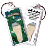 Galveston FootWhere® Souvenir Keychains. 6 Piece Set. Made in USA-FootWhere® Souvenirs
