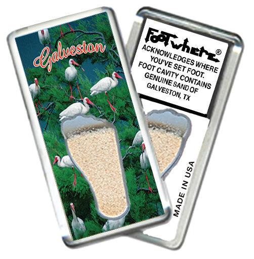 Galveston FootWhere® Souvenir Fridge Magnets. 6 Piece Set. Made in USA-FootWhere® Souvenirs