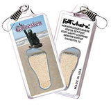 Galveston FootWhere® Souvenir Zipper-Pull. Made in USA-FootWhere® Souvenirs