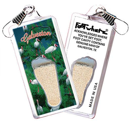 Galveston FootWhere® Souvenir Zipper-Pulls. 6 Piece Set. Made in USA-FootWhere® Souvenirs