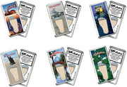 Galveston FootWhere® Souvenir Fridge Magnets. 6 Piece Set. Made in USA-FootWhere® Souvenirs