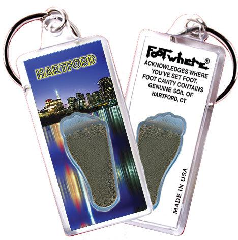 Hartford FootWhere® Souvenir Keychains. 6 Piece Set. Made in USA - FootWhere® Souvenir Shop
