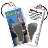 Hartford FootWhere® Souvenir Keychains. 6 Piece Set. Made in USA - FootWhere® Souvenir Shop