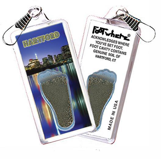 Hartford FootWhere® Souvenir Zipper-Pull. Made in USA-FootWhere® Souvenirs