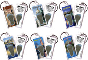 Hartford FootWhere® Souvenir Keychains. 6 Piece Set. Made in USA - FootWhere® Souvenir Shop