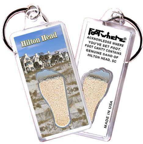 Hilton Head FootWhere® Souvenir Keychain. Made in USA-FootWhere® Souvenirs