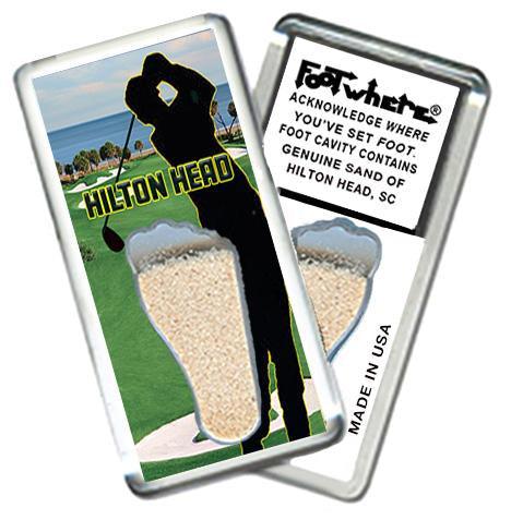Hilton Head FootWhere® Souvenir Fridge Magnet. Made in USA-FootWhere® Souvenirs