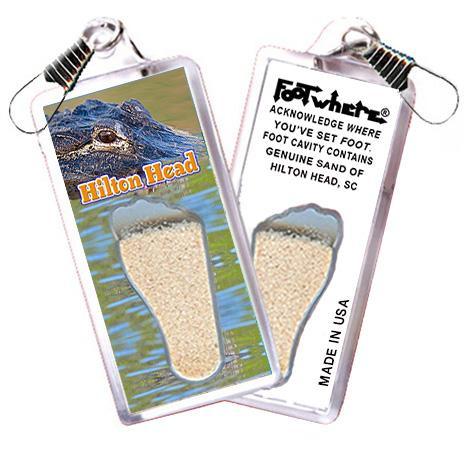 Hilton Head FootWhere® Souvenir Zipper-Pull. Made in USA-FootWhere® Souvenirs