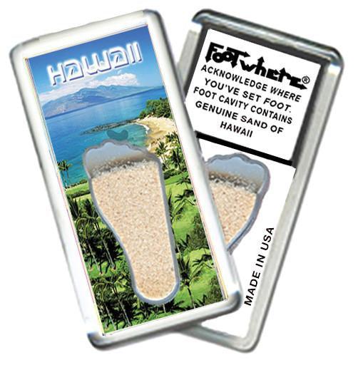 Hawaii FootWhere® Souvenir Magnet. Made in USA-FootWhere® Souvenirs