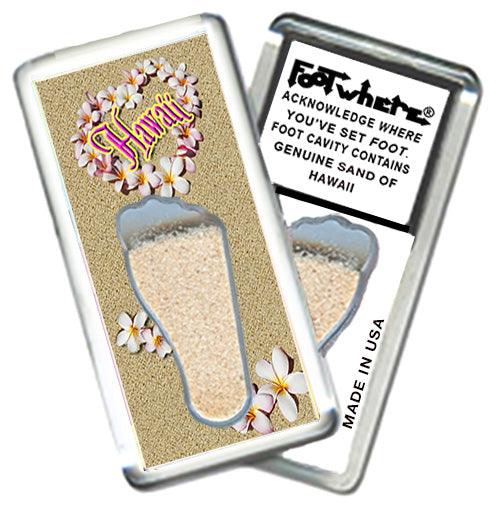 Hawaii FootWhere® Souvenir Fridge Magnets. 6 Piece Set. Made in USA - FootWhere® Souvenir Shop