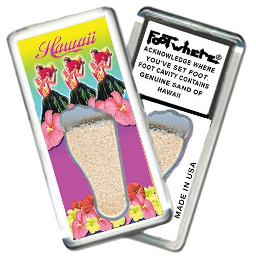 Hawaii FootWhere® Souvenir Fridge Magnets. 6 Piece Set. Made in USA - FootWhere® Souvenir Shop