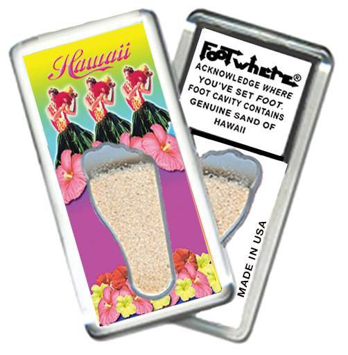 Hawaii FootWhere® Souvenir Magnet. Made in USA-FootWhere® Souvenirs