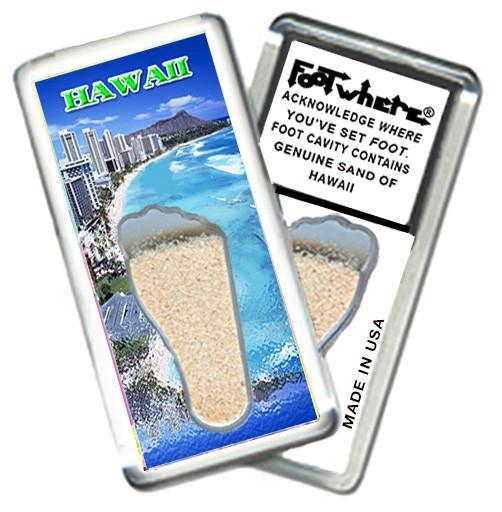 Hawaii FootWhere® Souvenir Magnet. Made in USA-FootWhere® Souvenirs