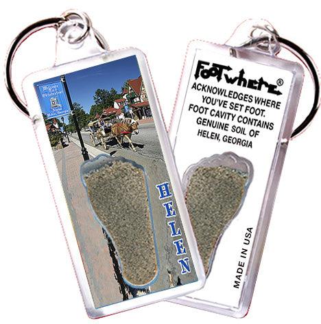 Helen, GA FootWhere® Souvenir Keychains. 6 Piece Set. Made in USA - FootWhere® Souvenir Shop