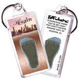 Houston FootWhere® Souvenir Keychains. 6 Piece Set. Made in USA - FootWhere® Souvenir Shop