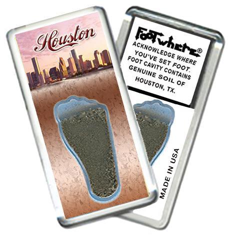 Houston FootWhere® SouvenirFridge Magnet. Made in USA-FootWhere® Souvenirs