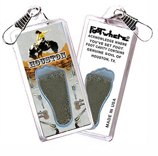 Houston FootWhere® Souvenir Zipper-Pulls. 6 Piece Set. Made in USA - FootWhere® Souvenir Shop