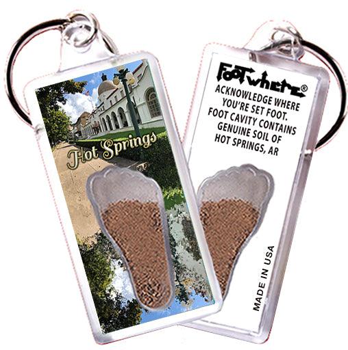 Hot Springs FootWhere® Souvenir Keychains. 6 Piece Set. Made in USA - FootWhere® Souvenir Shop