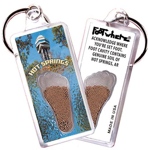 Hot Springs FootWhere® Souvenir Keychains. 6 Piece Set. Made in USA - FootWhere® Souvenir Shop