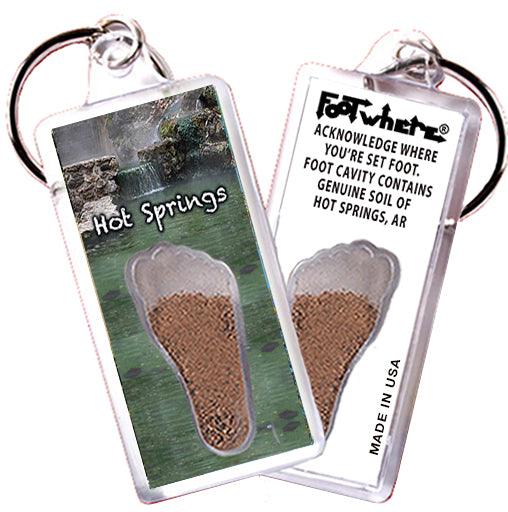 Hot Springs FootWhere® Souvenir Keychains. 6 Piece Set. Made in USA - FootWhere® Souvenir Shop