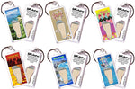 Load image into Gallery viewer, Hawaii FootWhere® Souvenir Keychains. 6 Piece Set. Made in USA - FootWhere® Souvenir Shop
