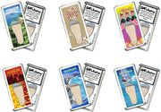 Hawaii FootWhere® Souvenir Fridge Magnets. 6 Piece Set. Made in USA - FootWhere® Souvenir Shop