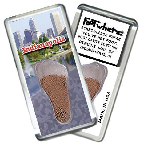 Indianapolis FootWhere® Souvenir Fridge Magnet. Made in USA-FootWhere® Souvenirs