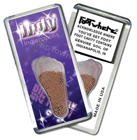 Indianapolis FootWhere® Souvenir Fridge Magnet. Made in USA-FootWhere® Souvenirs