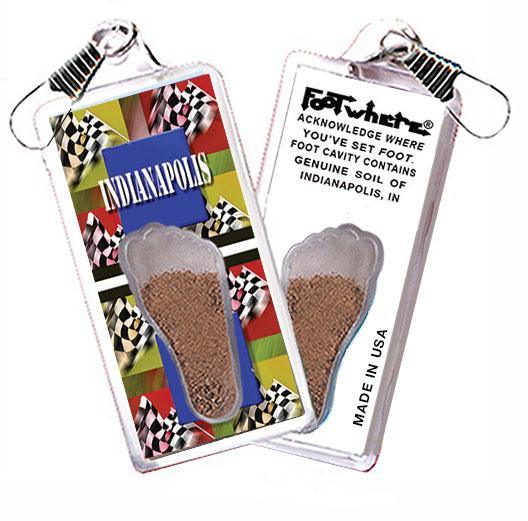 Indianapolis FootWhere® Souvenir Zipper-Pull. Made in USA-FootWhere® Souvenirs
