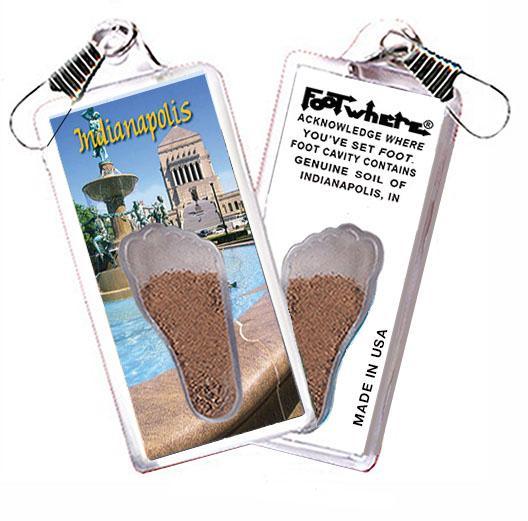 Indianapolis FootWhere® Souvenir Zipper-Pull. Made in USA-FootWhere® Souvenirs