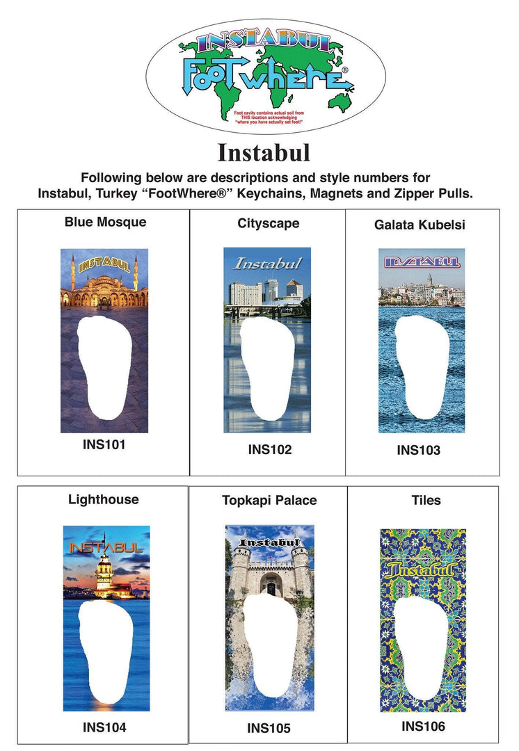 Istanbul FootWhere® Souvenir Magnet. Made in USA-FootWhere® Souvenirs