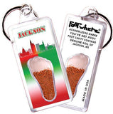 Jackson, MS FootWhere® Souvenir Keychain. Made in USA-FootWhere® Souvenirs