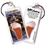 Jackson, MS FootWhere® Souvenir Keychain. Made in USA-FootWhere® Souvenirs