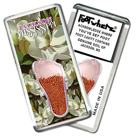 Jackson, MS FootWhere® Souvenir Magnet. Made in USA-FootWhere® Souvenirs